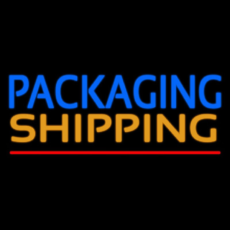 Packaging Shipping Red Line Neon Sign