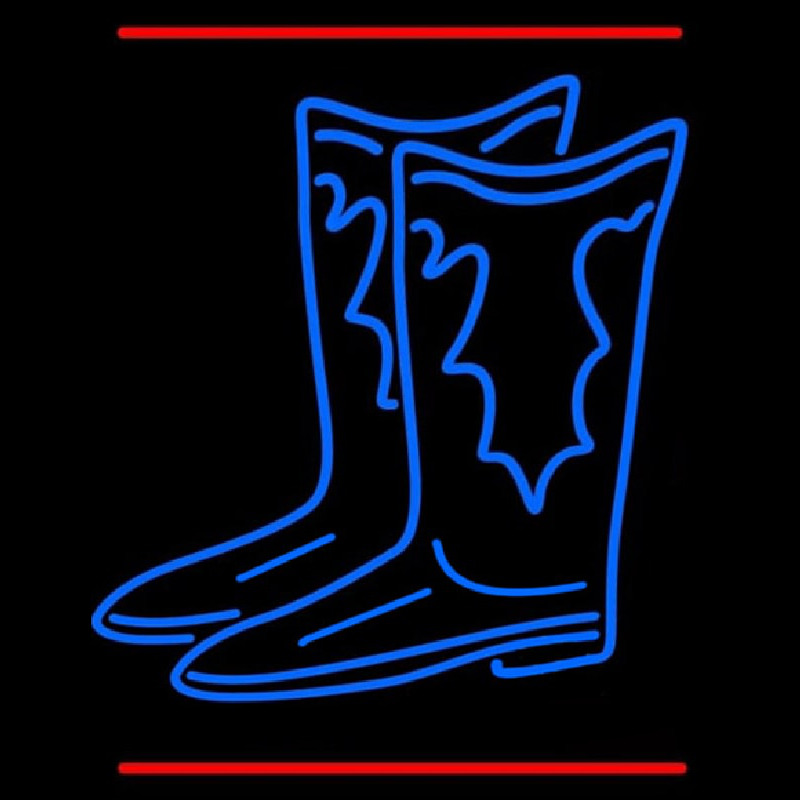 Pair Of Boots Logo With Line Neon Sign