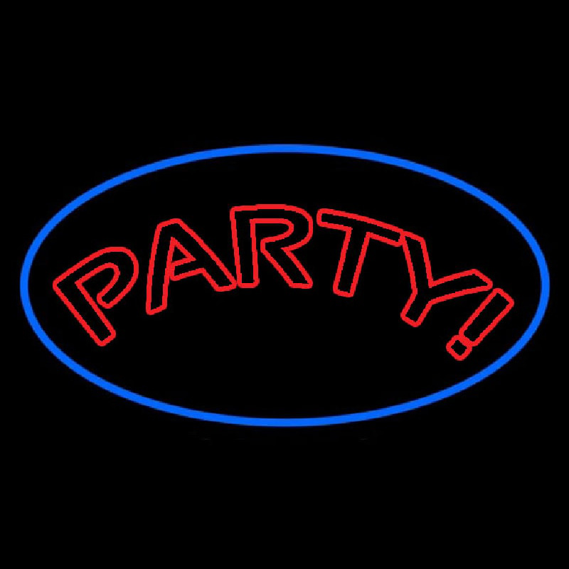 Party Oval Blue Neon Sign