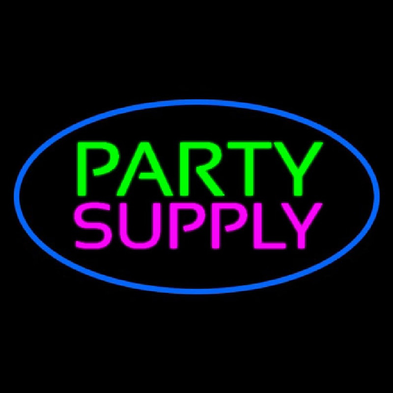 Party Supply Blue Oval Neon Sign