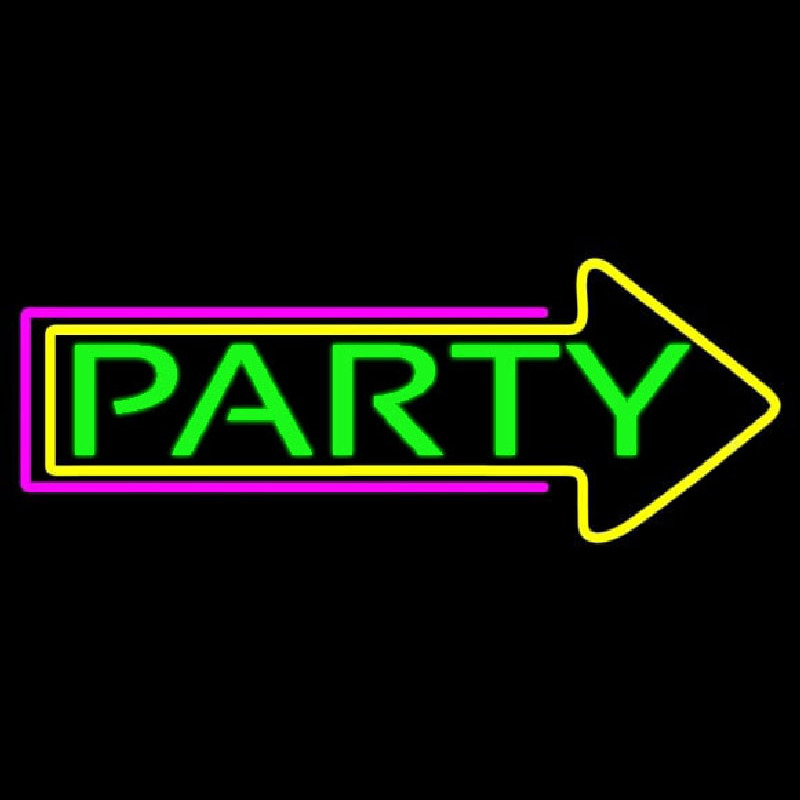 Party With Arrow 2 Neon Sign