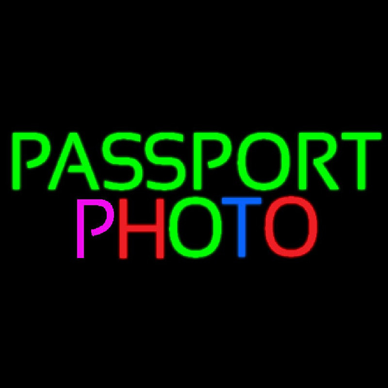 Passport Photo Neon Sign