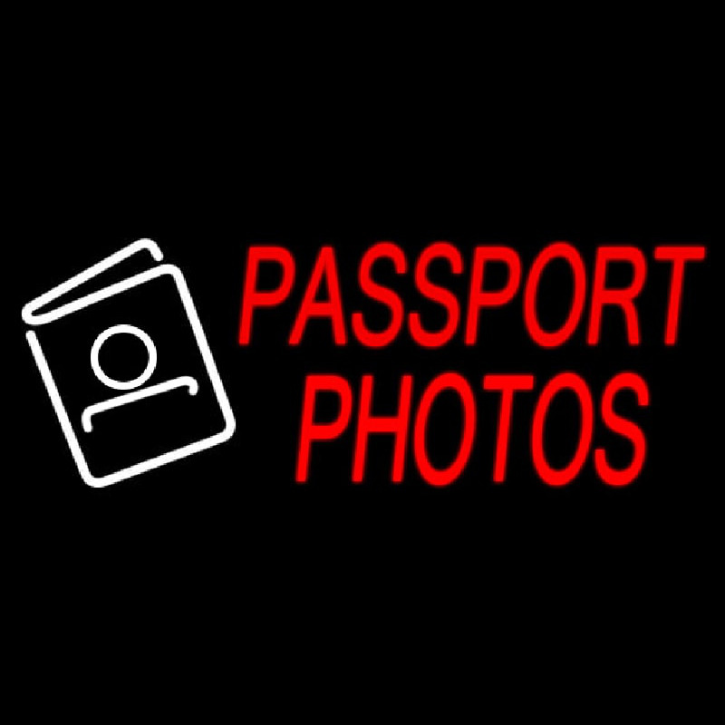 Passport Photos Neon Sign