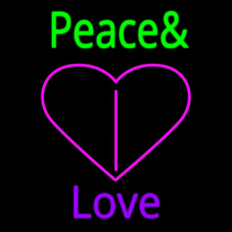 Peace And Love Neon Sign