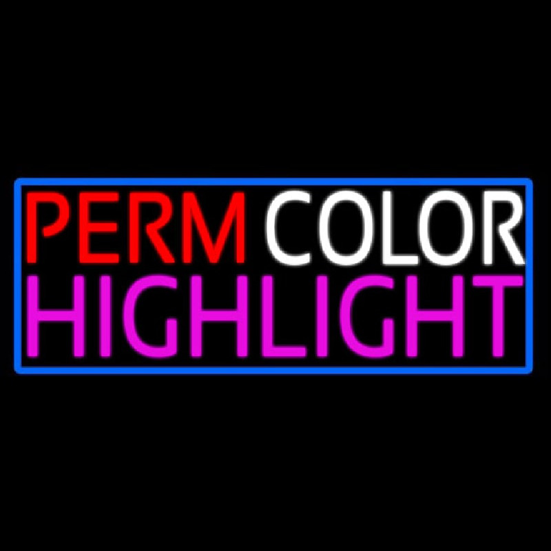 Perm Color Highlight Neon Sign