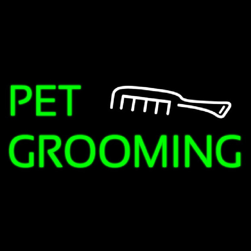 Pet Grooming With White Logo Neon Sign