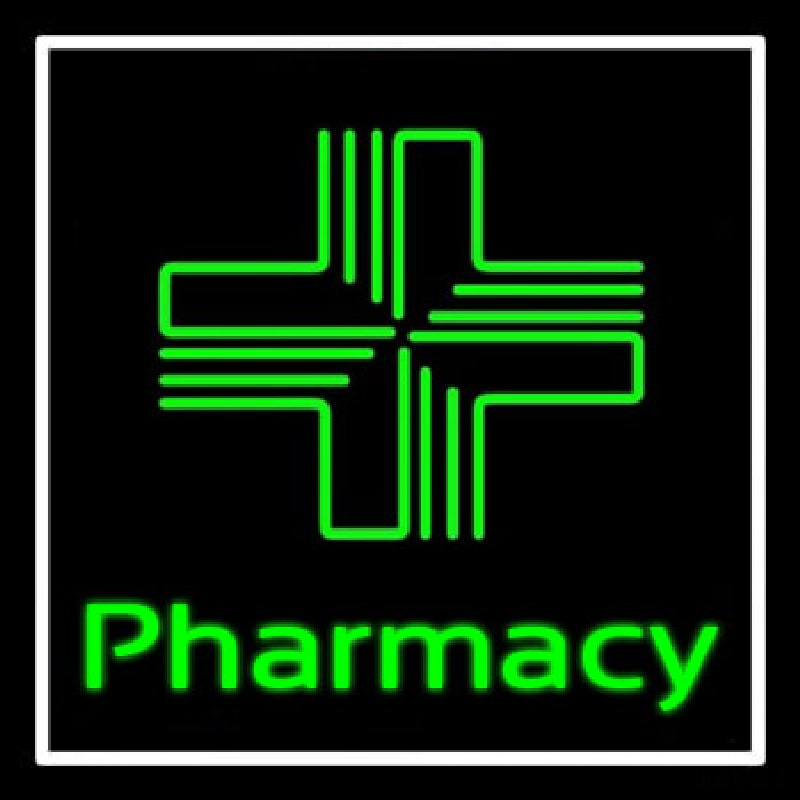 Pharmacy With Plus Logo Neon Sign