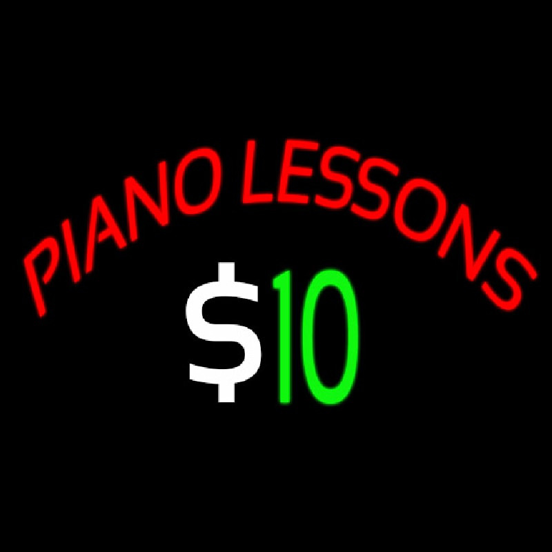 Piano Lessons Dollar Neon Sign