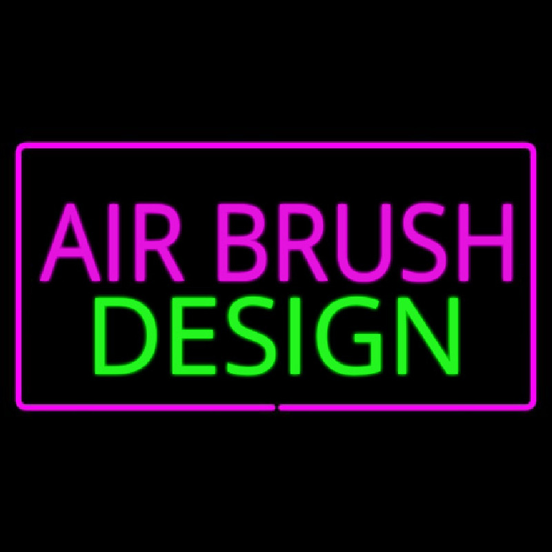 Pink Airbrush Design With Pink Border Neon Sign