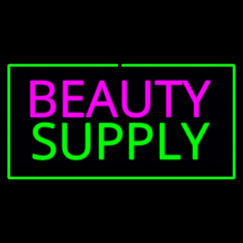 Pink Beauty Green Supply Green Border Neon Sign