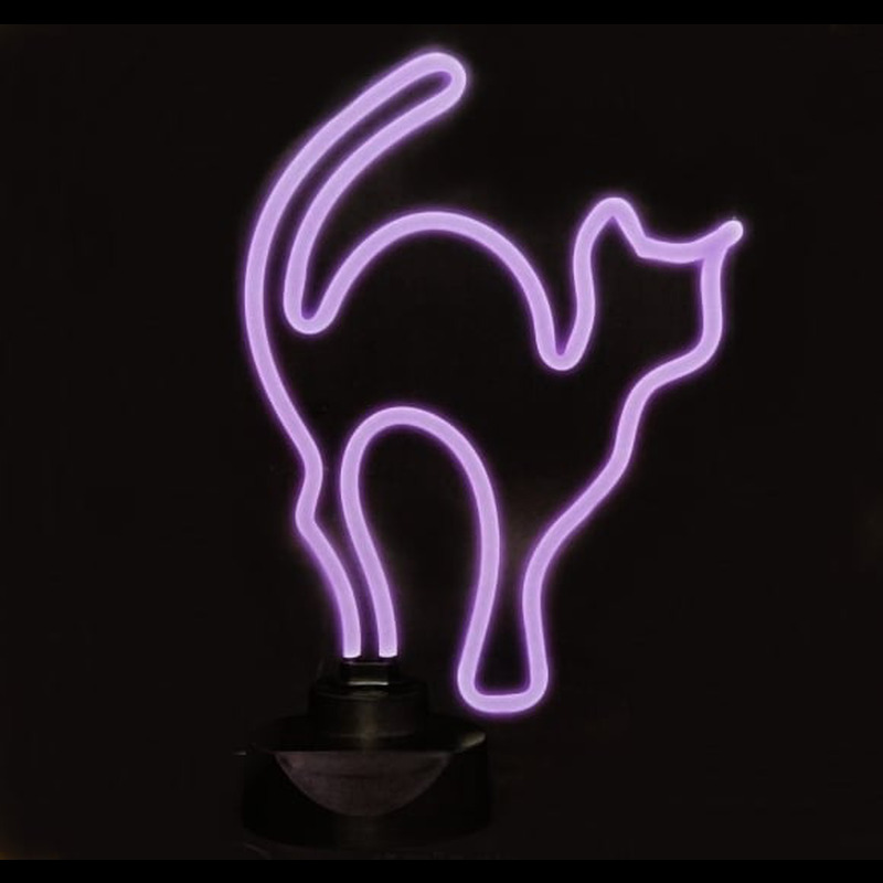 Pink Cat Desktop Neon Sign