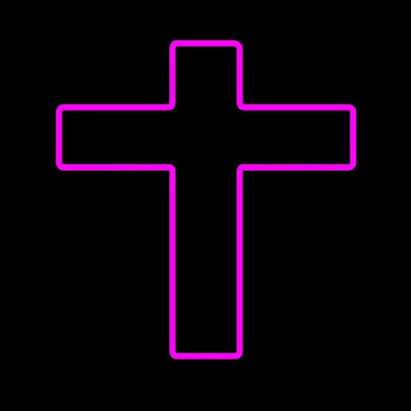 Pink Christian Cross Neon Sign