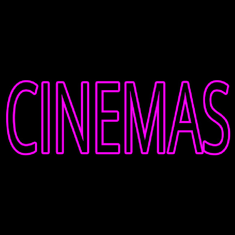 Pink Cinemas Block Neon Sign