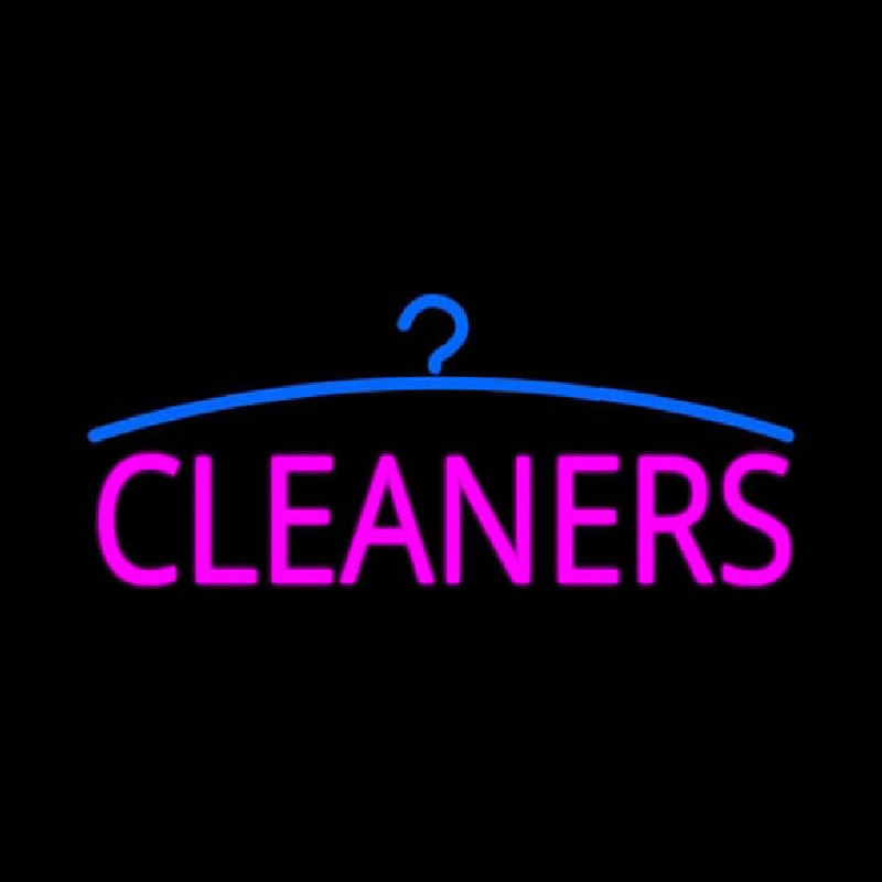 Pink Cleaners Logo Neon Sign