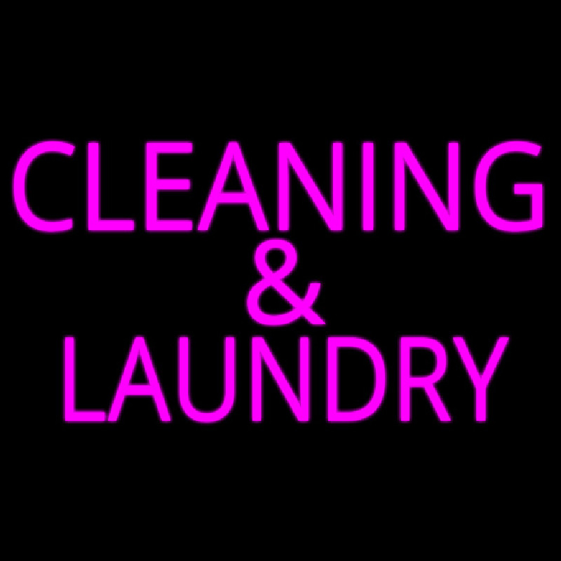 Pink Cleaning And Laundry Neon Sign