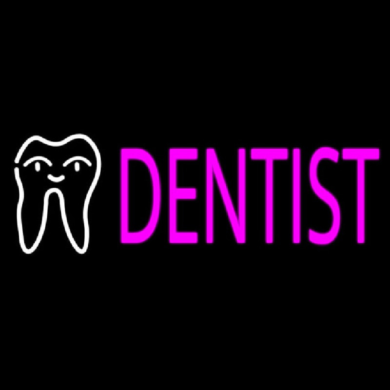 Pink Dentist Logo Neon Sign