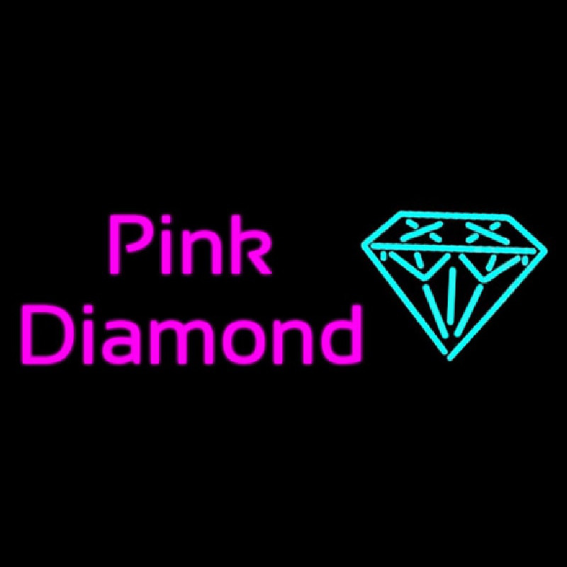 Pink Diamond Turquoise Logo Neon Sign