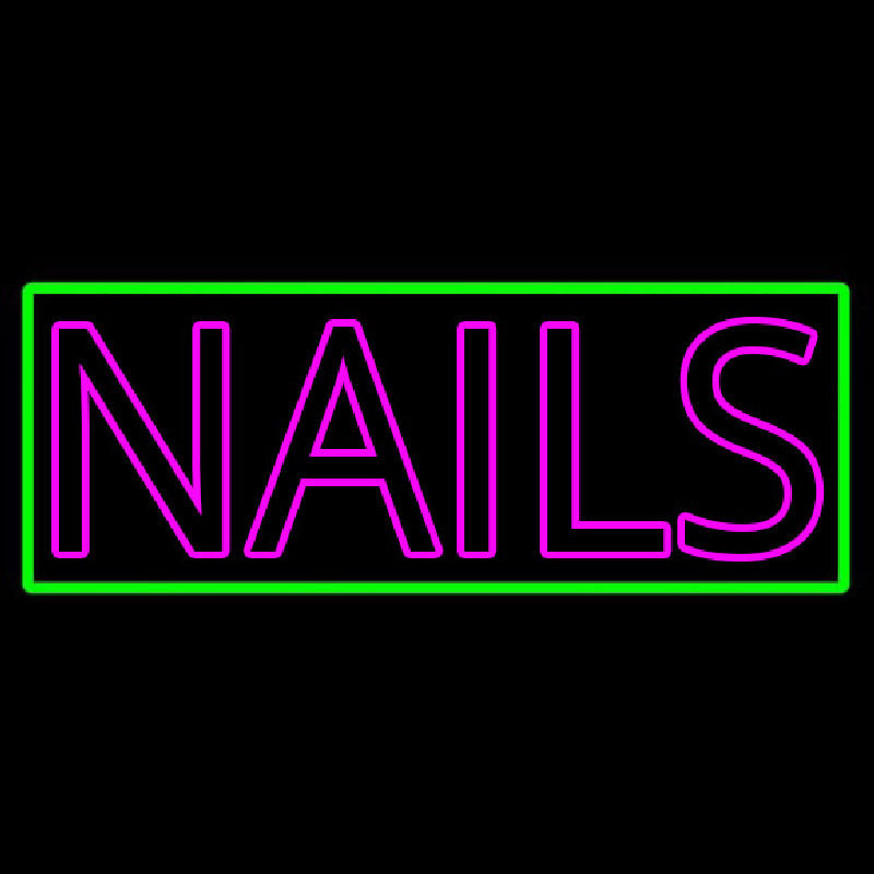 Pink Double Stroke Nails Neon Sign