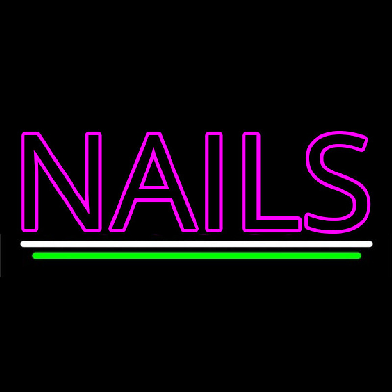 Pink Double Stroke Nails Neon Sign