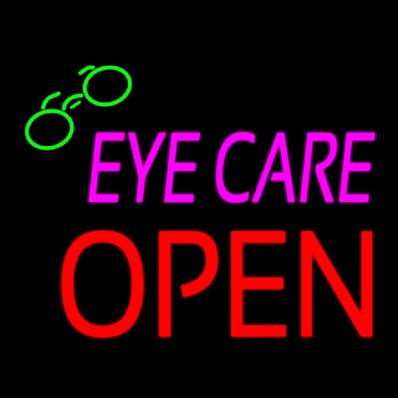 Pink Eye Care Block Open Neon Sign