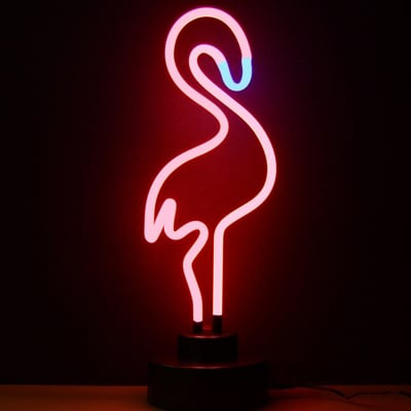 Pink Flamingo Desktop Neon Sign