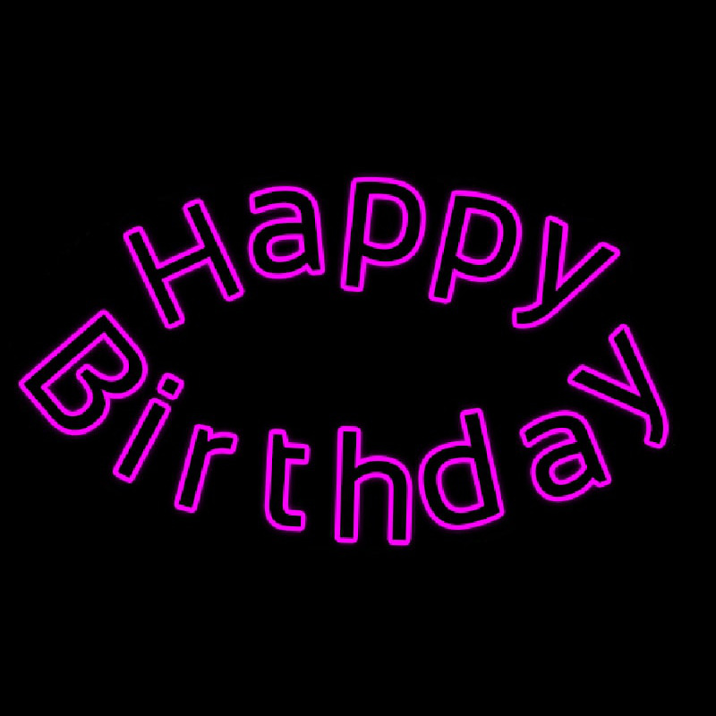 Pink Happy Birthday Neon Sign