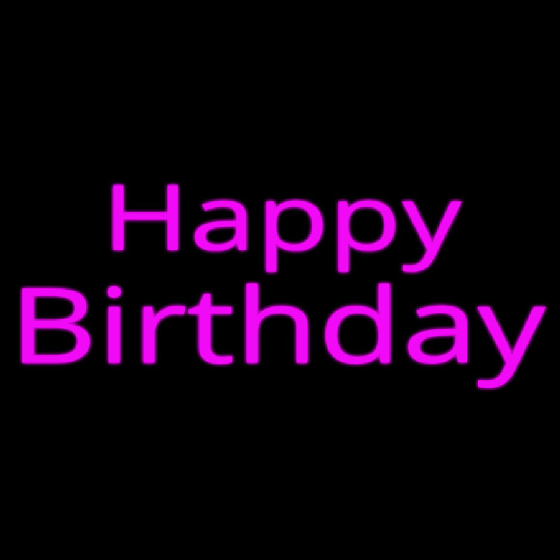 Pink Happy Birthday Neon Sign