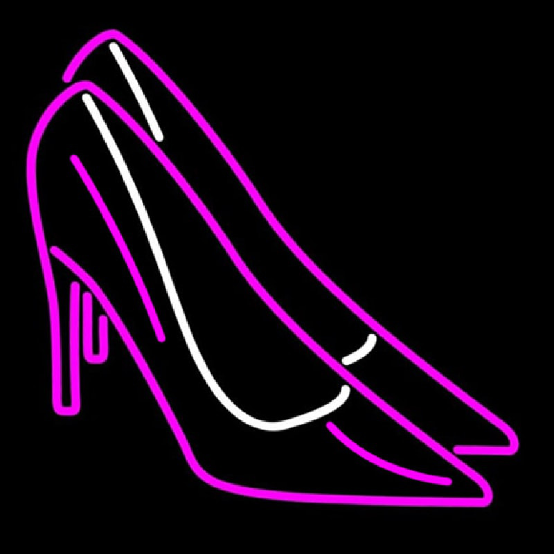 Pink High Heels Block Neon Sign