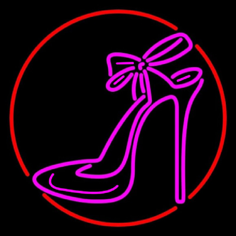Pink High Heels With Ribbon Neon Sign