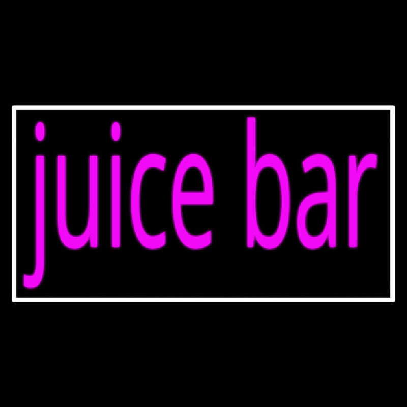Pink Juice Bar With White Border Neon Sign