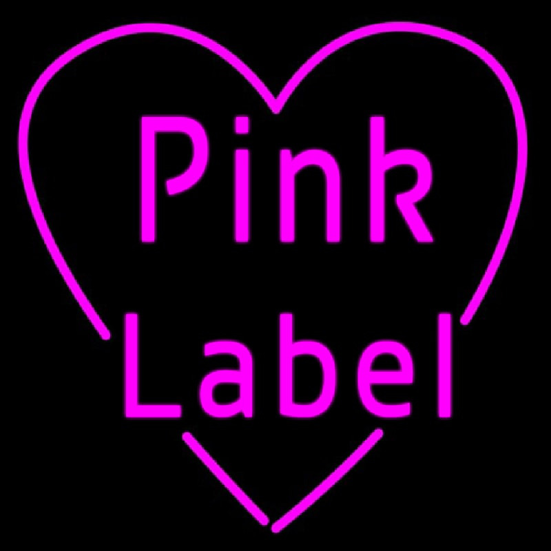 Pink Label Heart Neon Sign