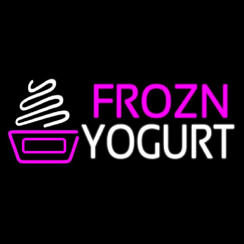 Pink N White Frozen Yogurt Neon Sign