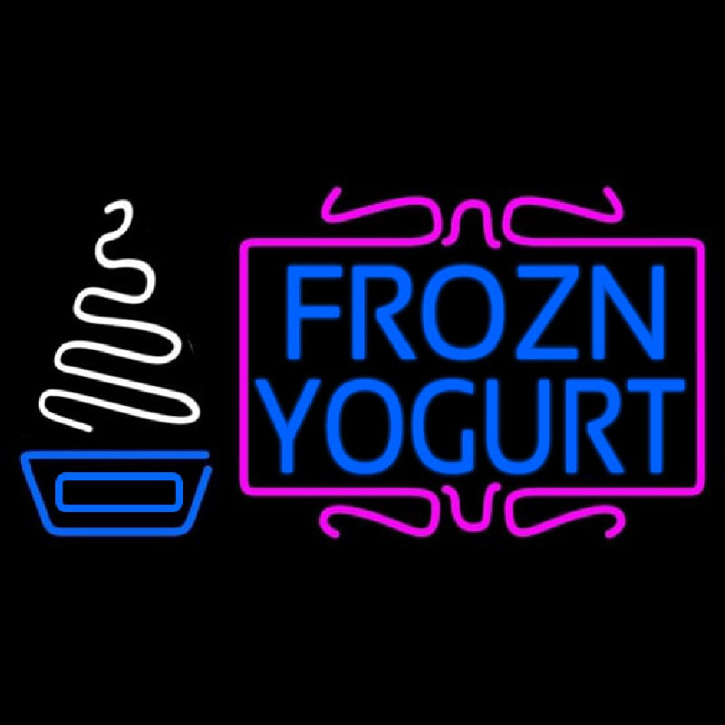 Pink N White Frozen Yogurt Neon Sign