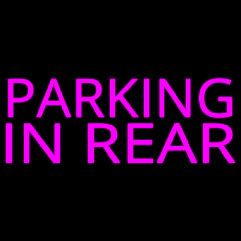 Pink Parking In Rear Neon Sign