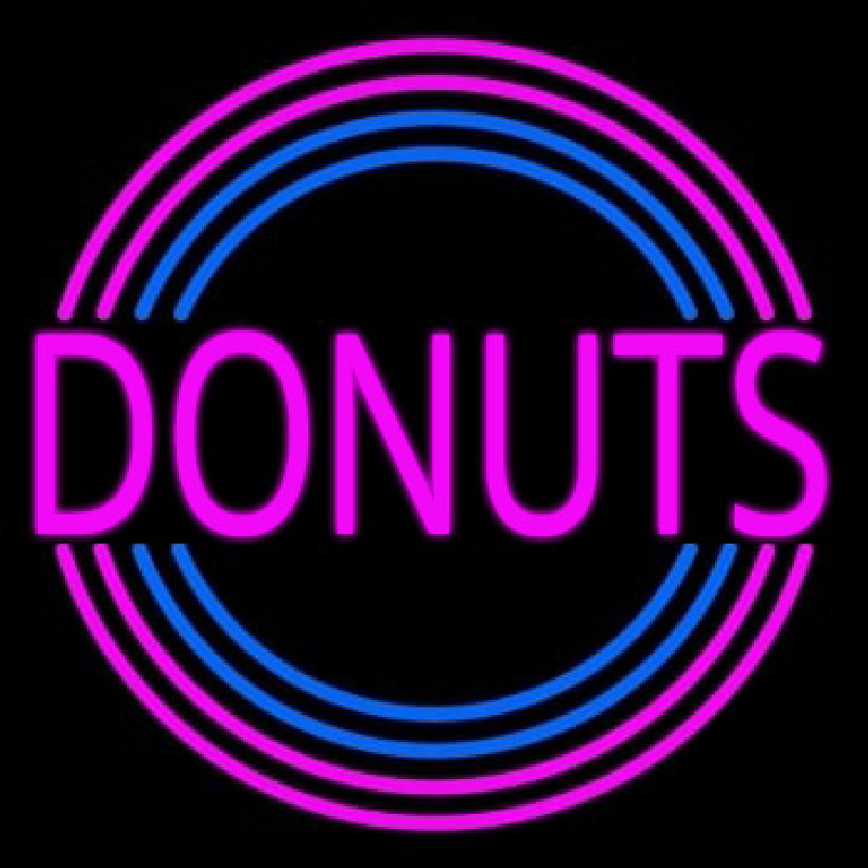 Pink Round Donuts Neon Sign