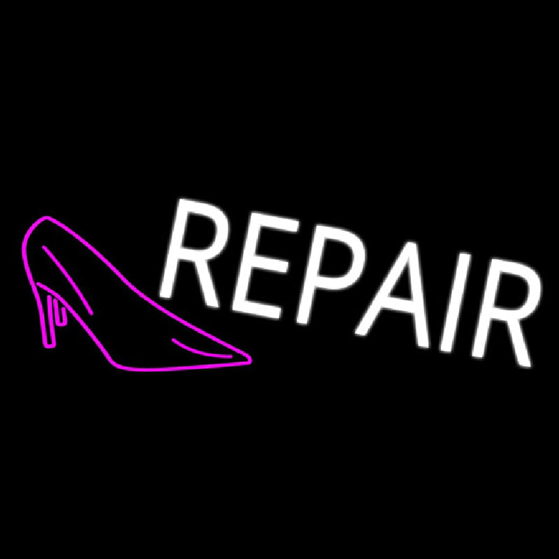 Pink Sandal Logo Repair Neon Sign