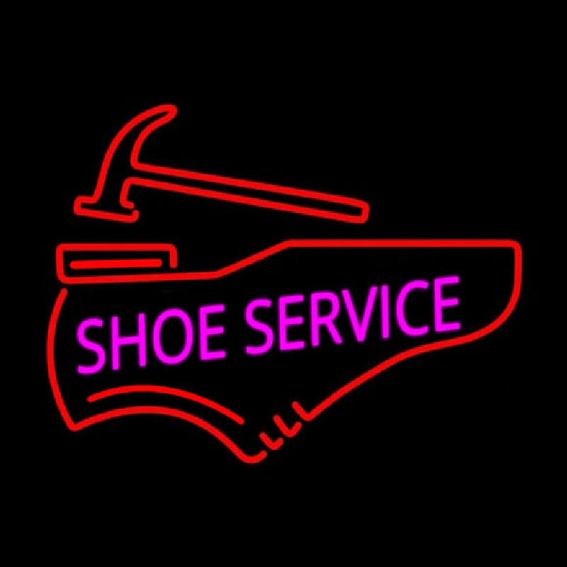 Pink Shoe Service Neon Sign