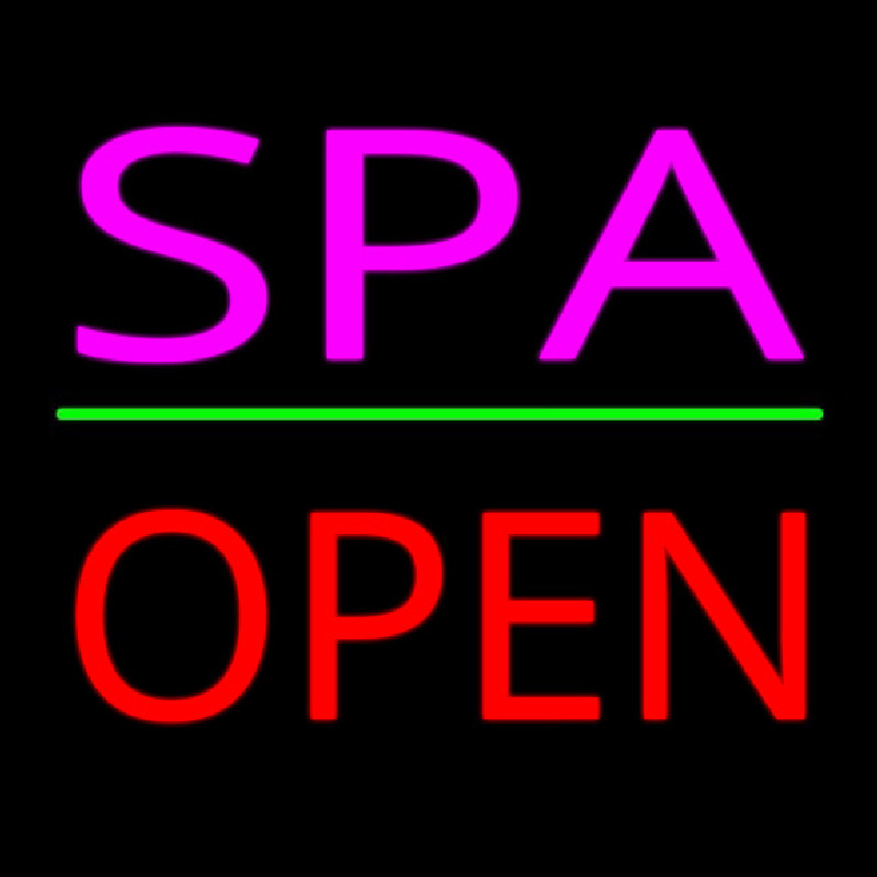 Pink Spa Red Open Neon Sign