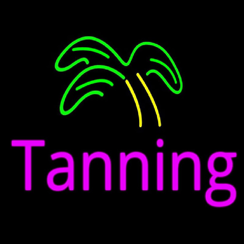 Pink Tanning Palm Tree Neon Sign