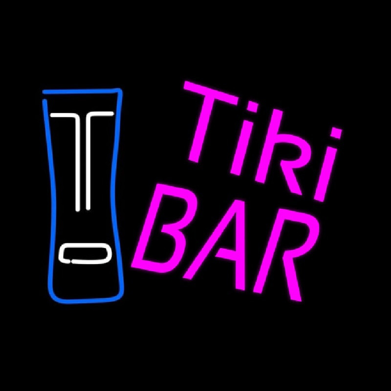 Pink Tiki Bar with Logo Neon Sign