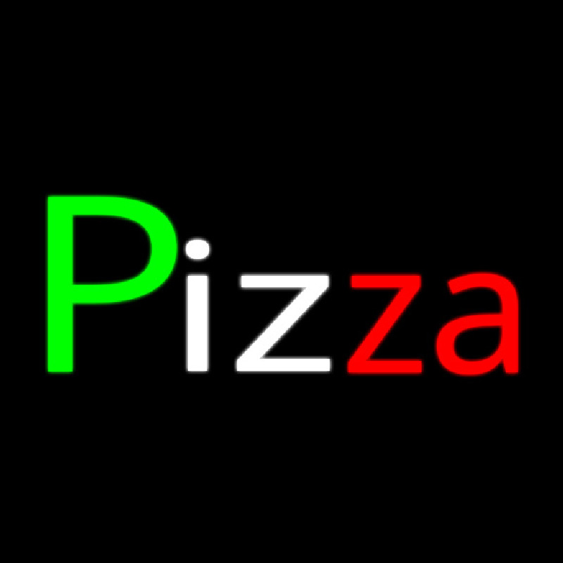 Pizza Italian Flag Colors Neon Sign