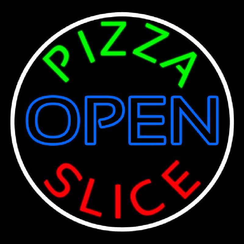 Pizza Slice Open Neon Sign