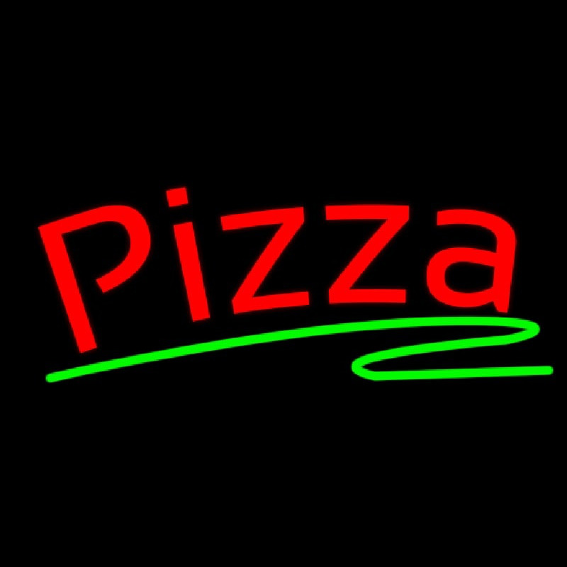 Pizza With Green Line Neon Sign