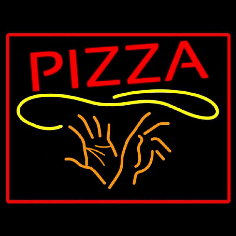 Pizza With Hand Neon Sign