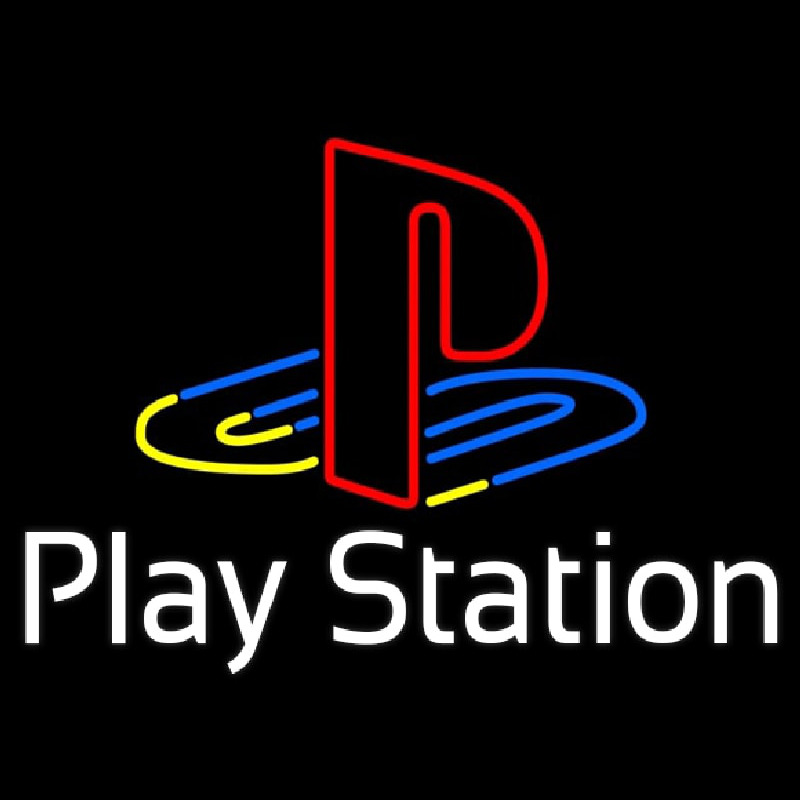 Playstation White Neon Sign