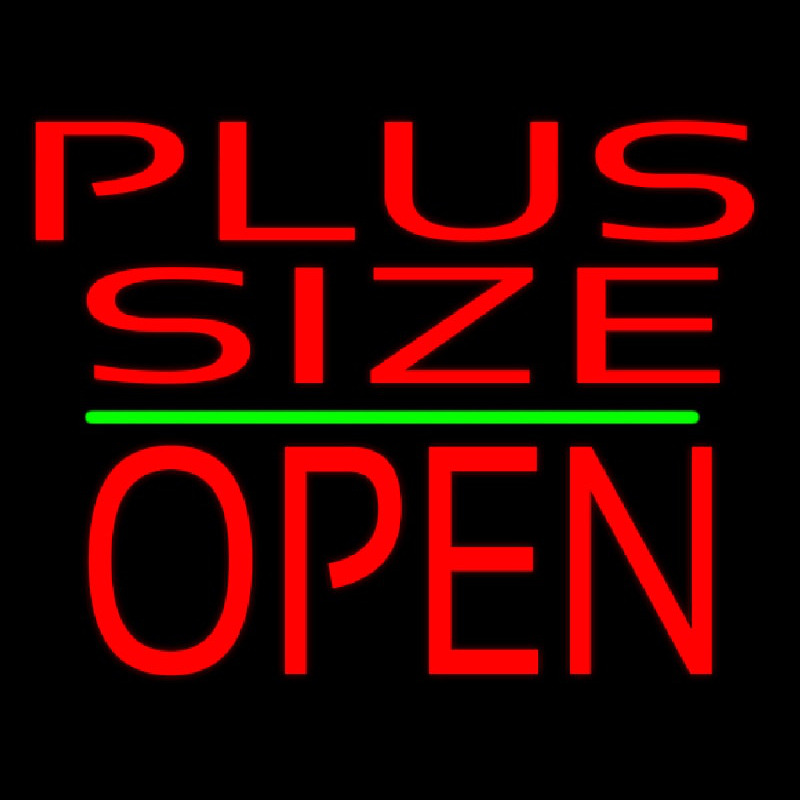 Plus Size Block Open Green Line Neon Sign