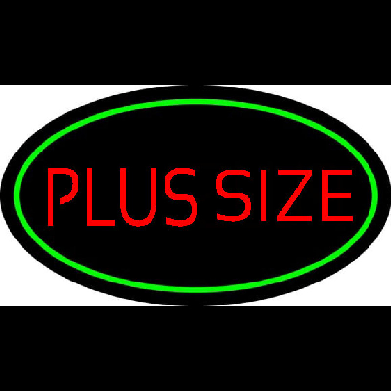 Plus Size Oval Green Neon Sign