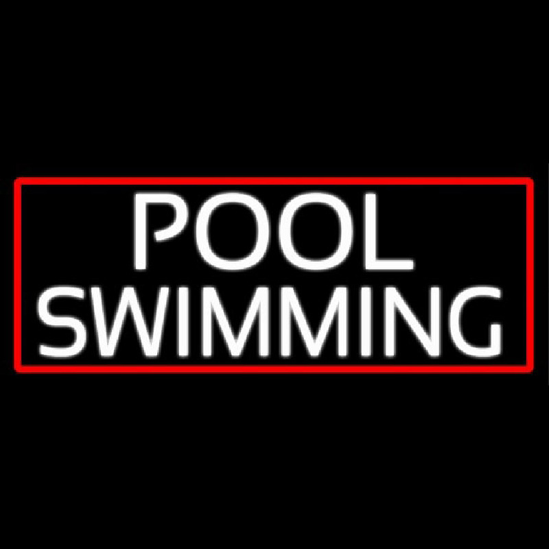 Pool Swimming With Red Border Neon Sign