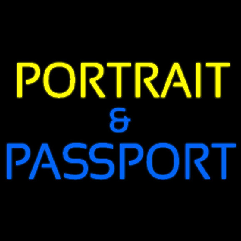 Portrait And Passport Neon Sign