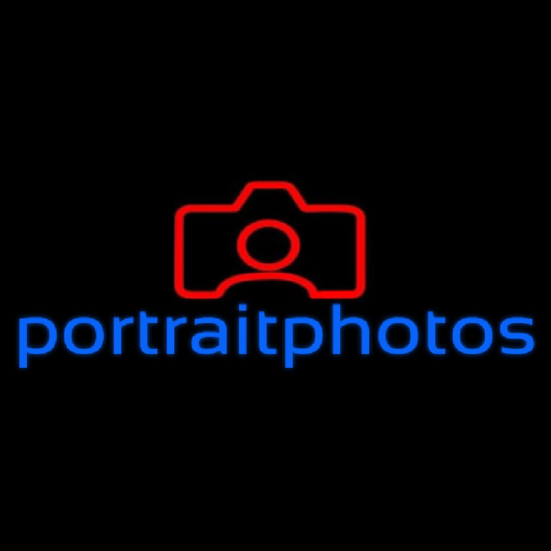 Portrait Photo With Camera Neon Sign